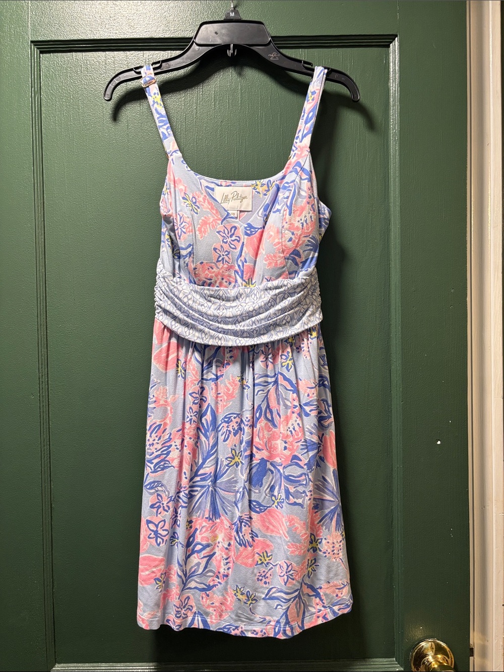 Lilly Pulitzer Pink & Blue Floral Midi Dress